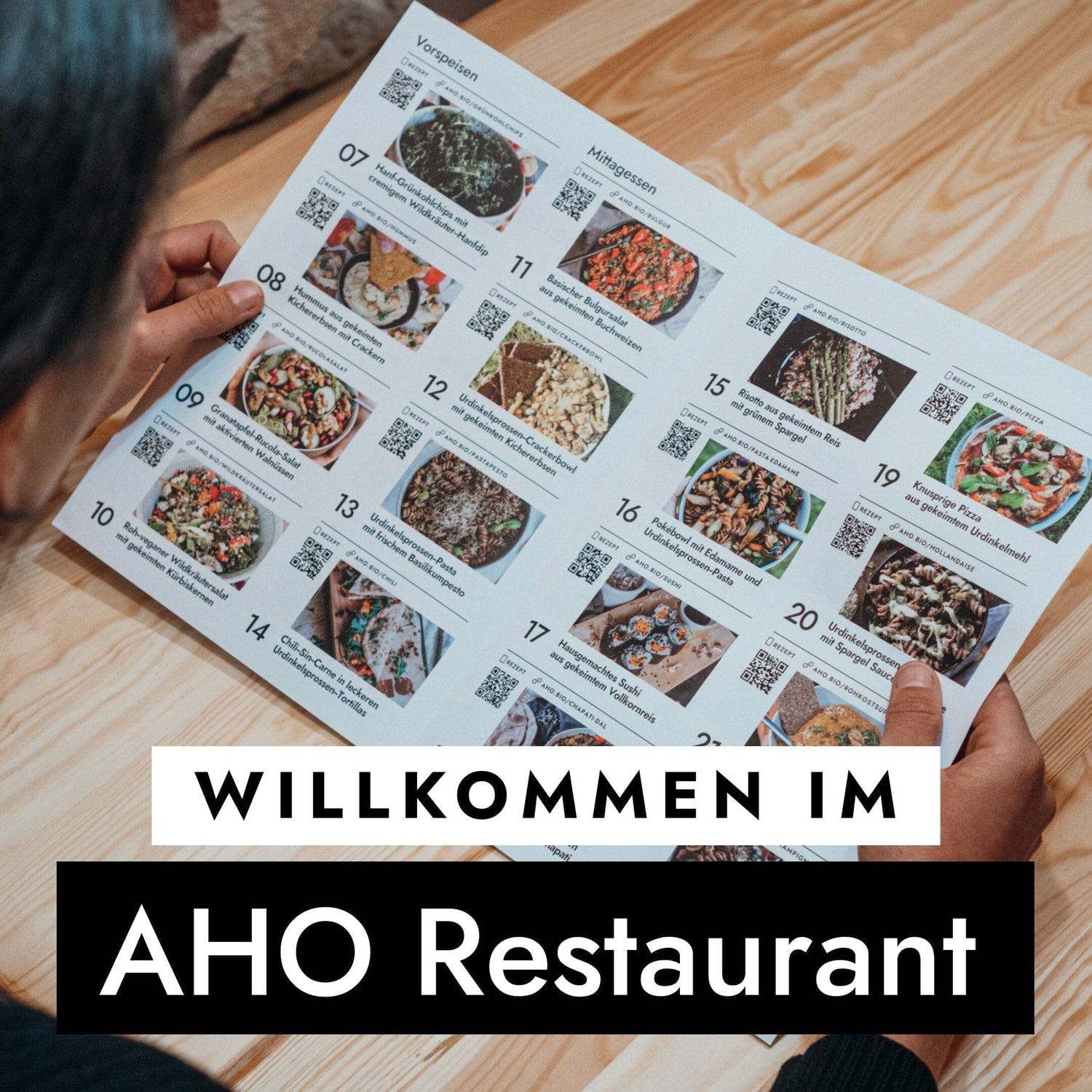 Die AHO Speisekarte zum Download