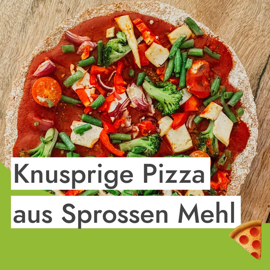 Der beste Pizza Teig aus Sprossen Mehl einfach selbstgemacht
