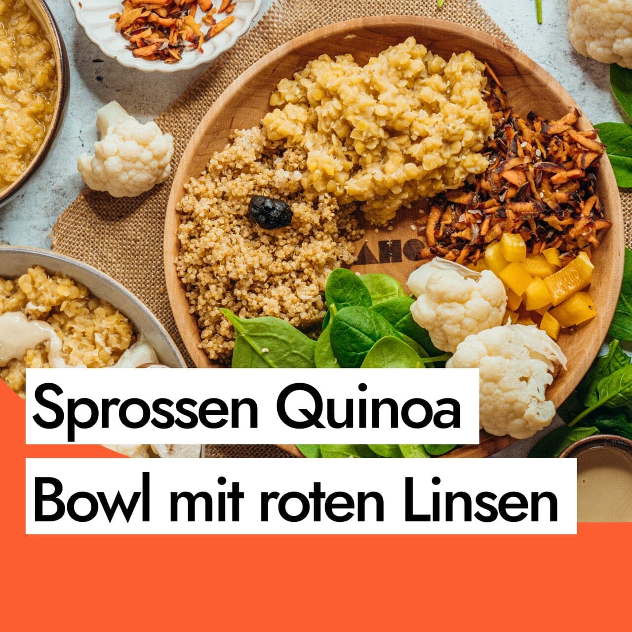 Rezept für eine Sprossen Quinoa Bowl – vollwertig, bunt & vegan