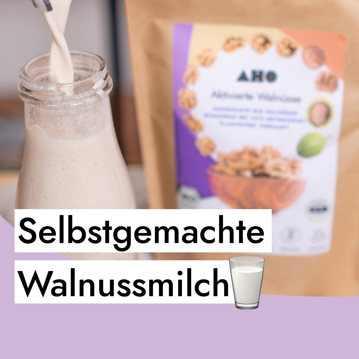 Selbstgemachte Walnussmilch aus aktivierten Walnüssen