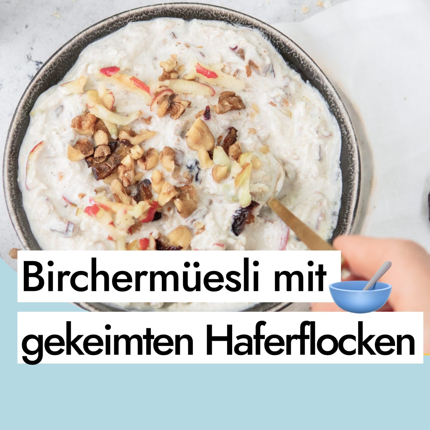 Birchermüesli mit gekeimten Haferflocken und Omega 3 Öl