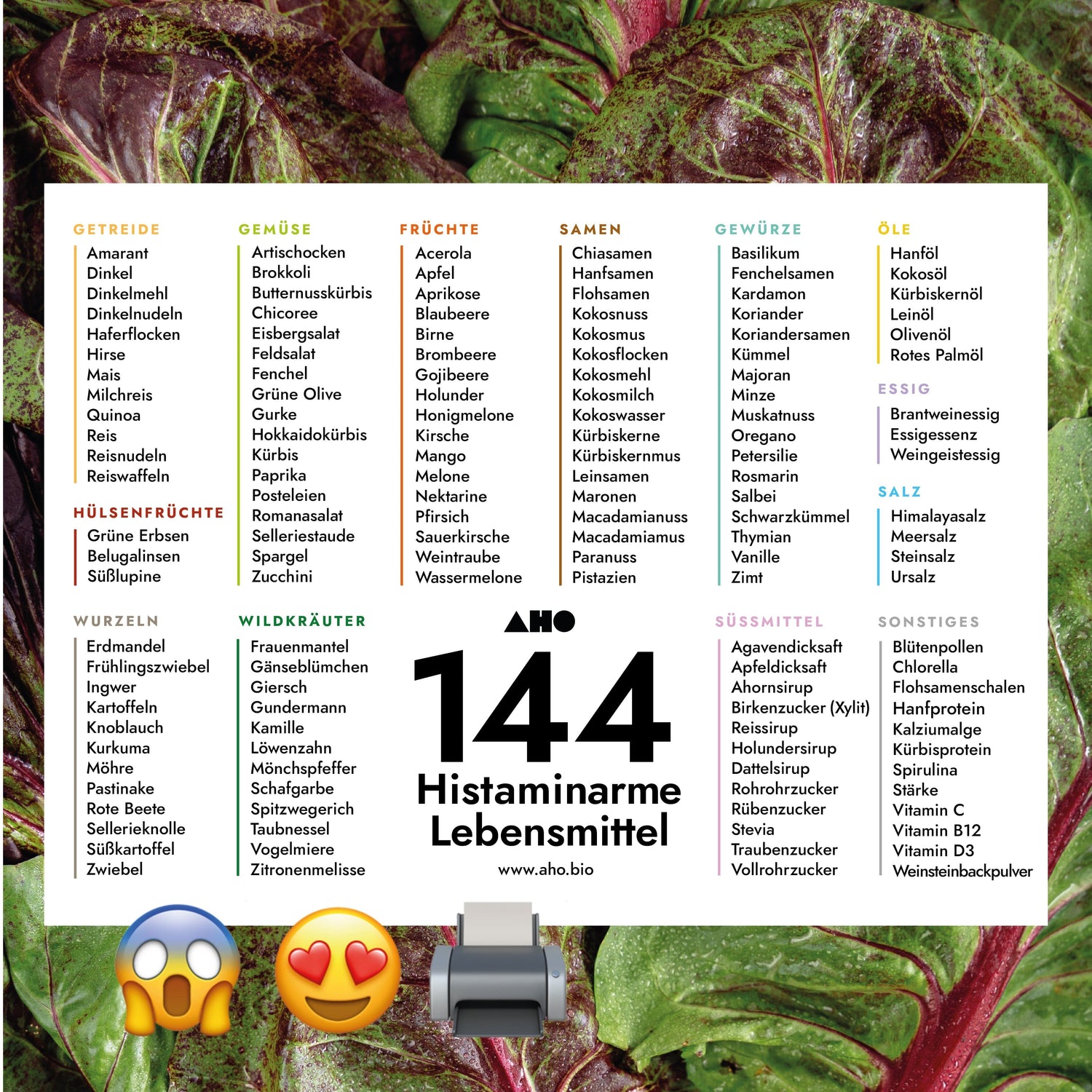 144 histaminarme Lebensmittel, die du sicher essen kannst