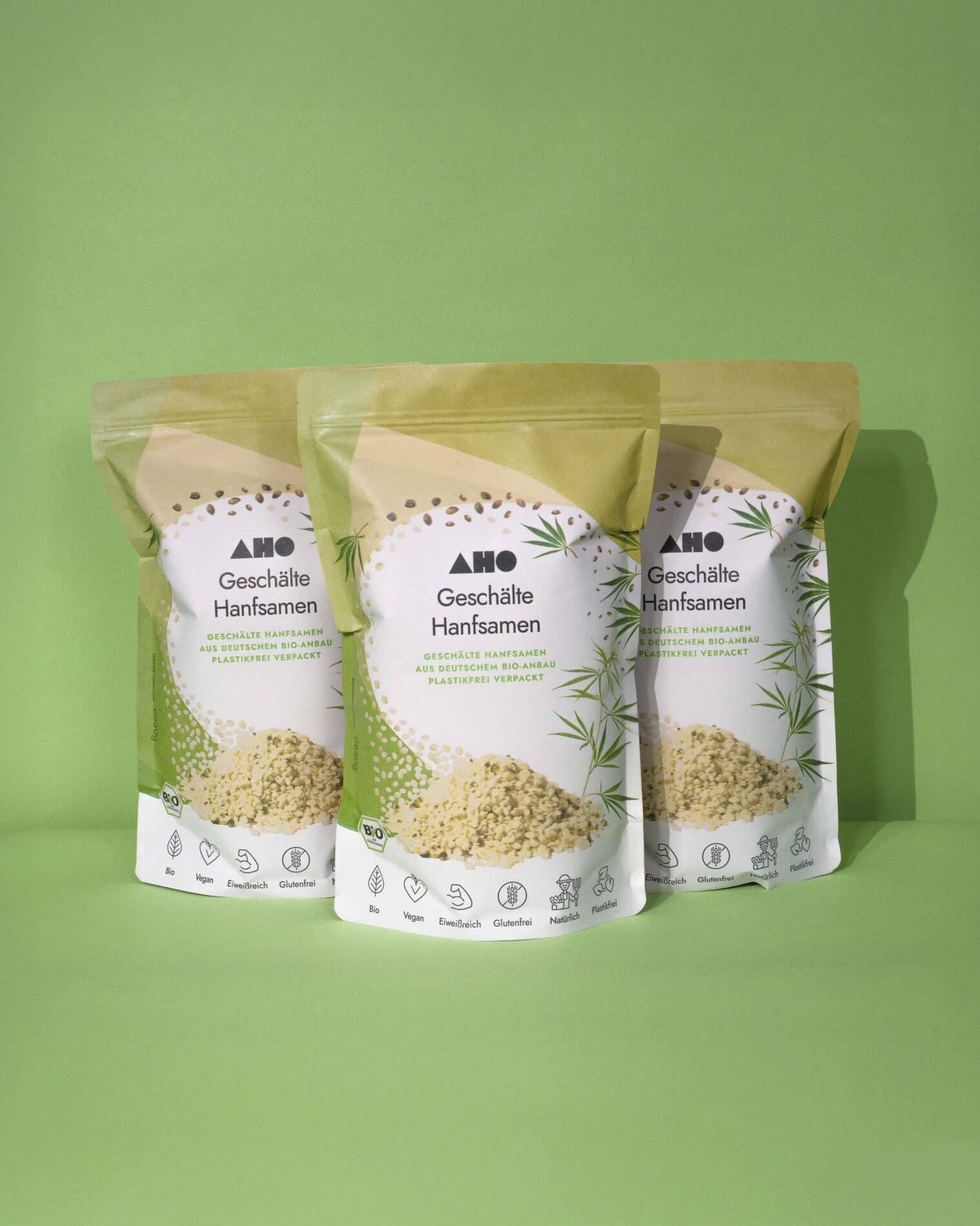 AHO Geschälte Hanfsamen Ölsaaten AHO.BIO GmbH 2,5kg (3 Tüten)
