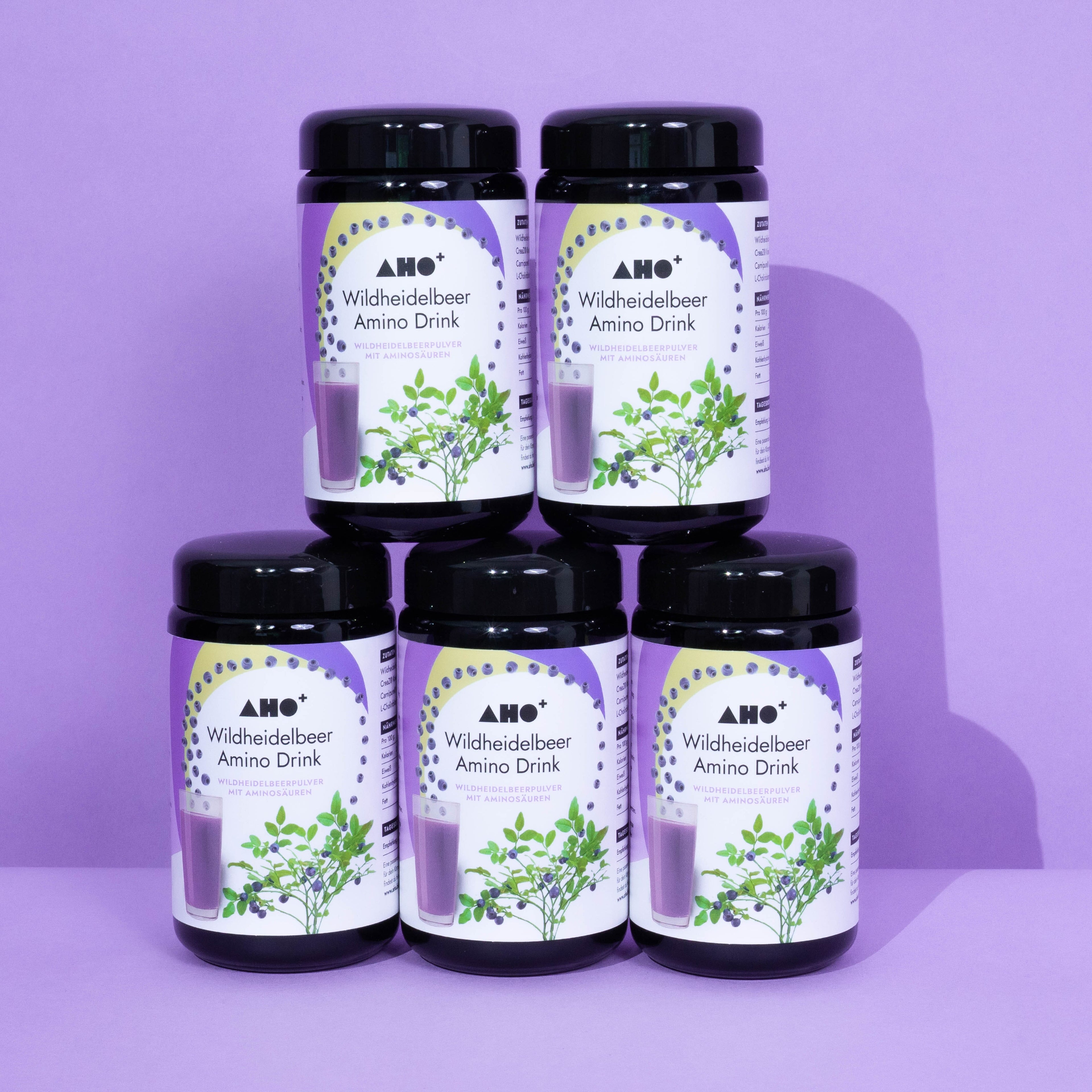 AHO Wildheidelbeer Amino Drink Nahrungsergänzung AHO.BIO GmbH 855g (5 Gläser)