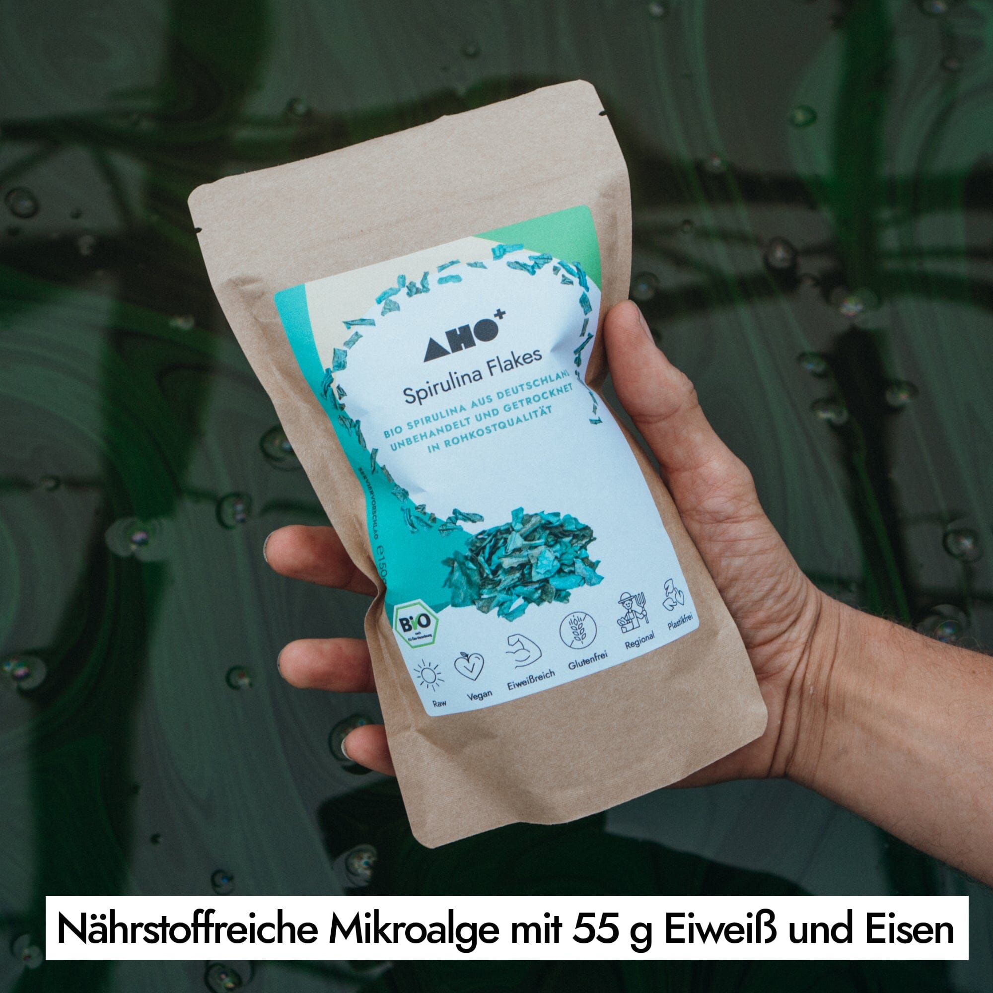 AHO Spirulina Flakes Raw Vegan Granola AHO.BIO GmbH