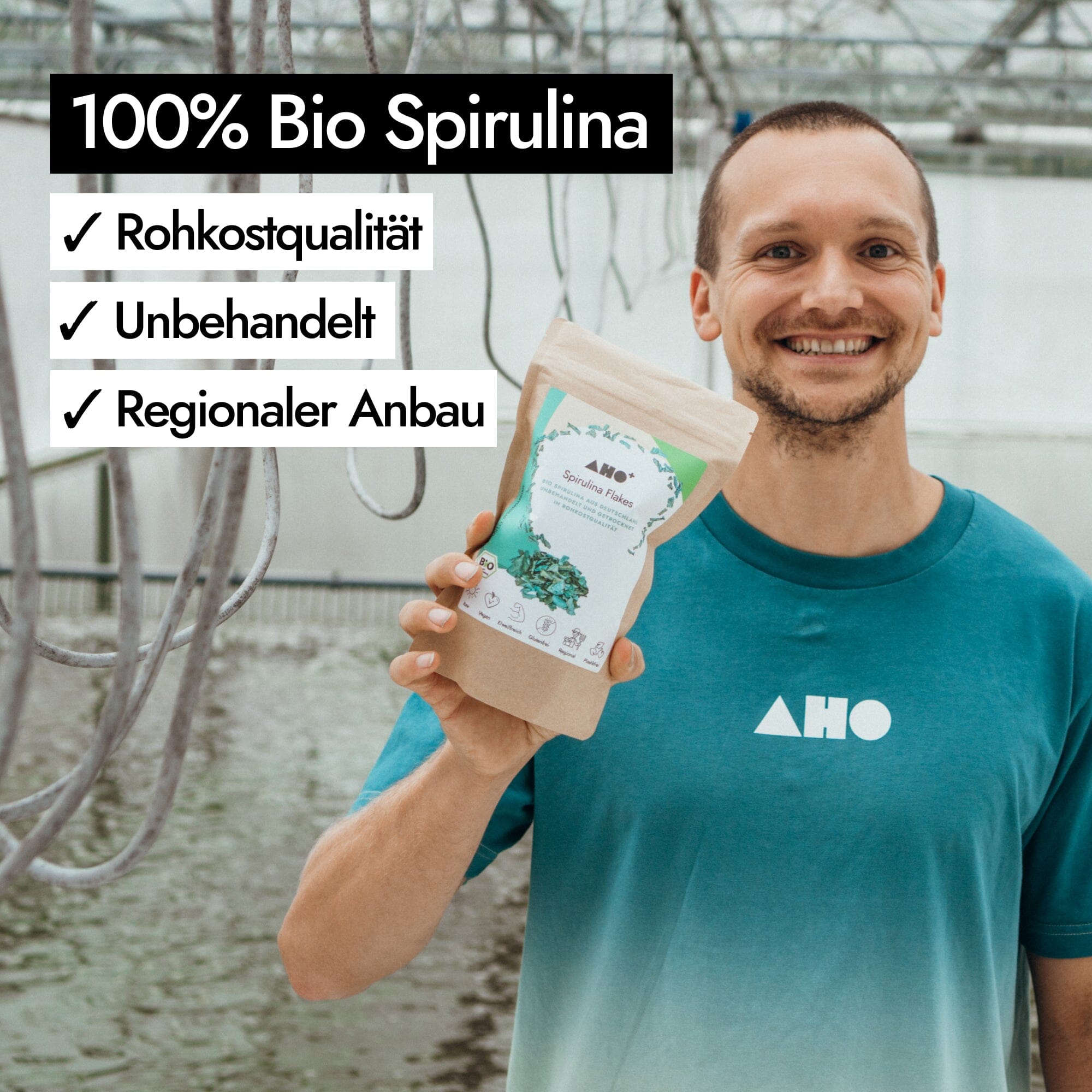 AHO Spirulina Flakes Raw Vegan Granola AHO.BIO GmbH