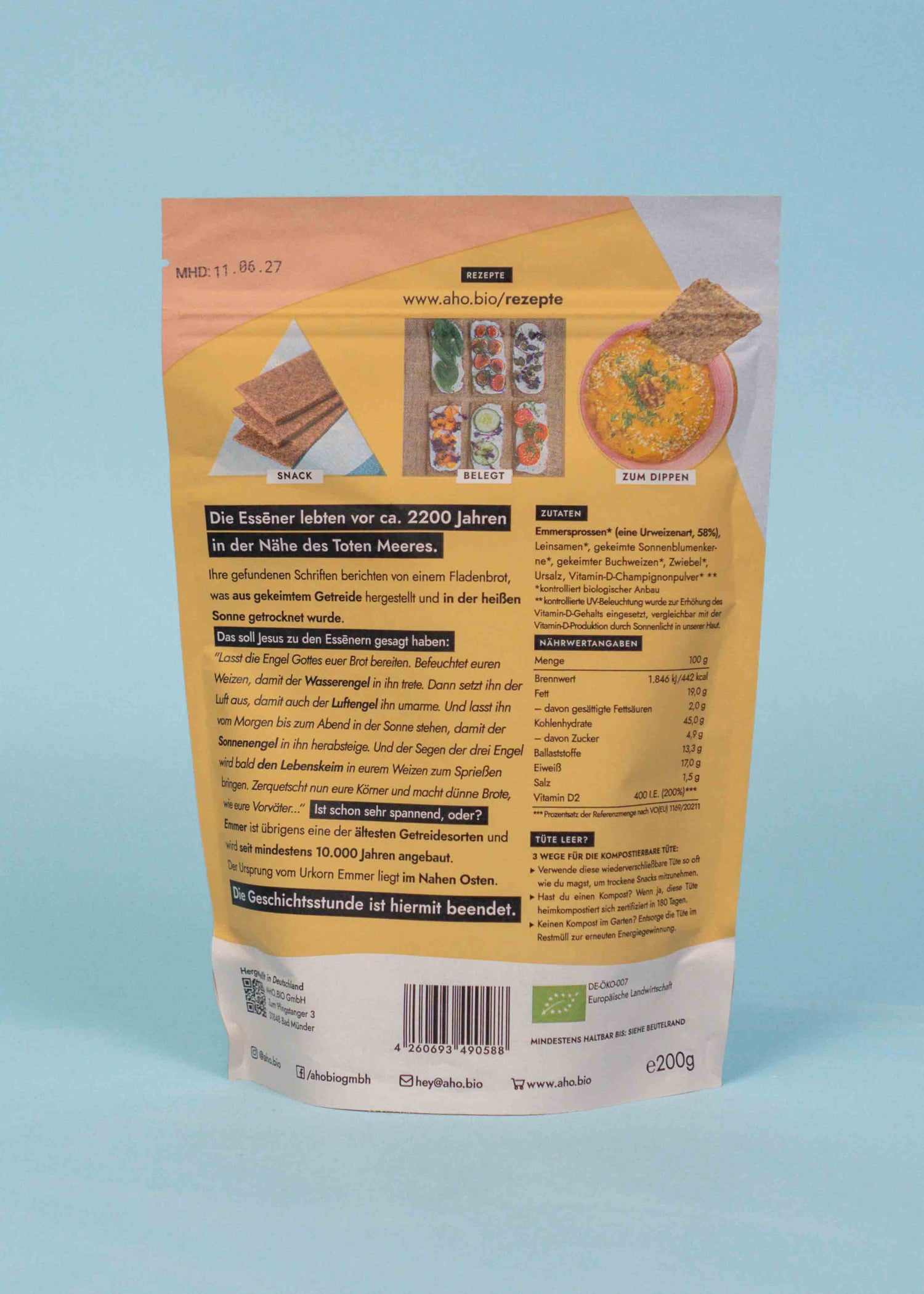 AHO Essēner Rohkostbrot Raw Vegan Cracker AHO.BIO GmbH