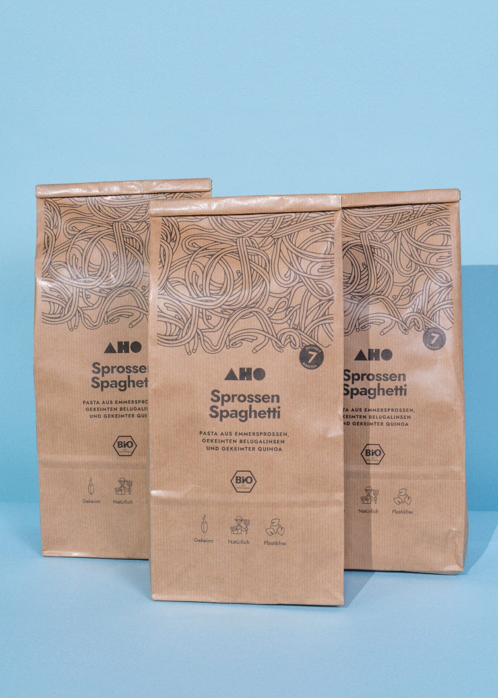 AHO Sprossen Spaghetti Raw Vegan Pasta AHO.BIO GmbH 1,5kg (3 Tüten)
