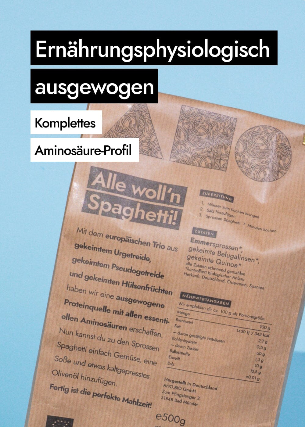 AHO Sprossen Spaghetti Raw Vegan Pasta AHO.BIO GmbH