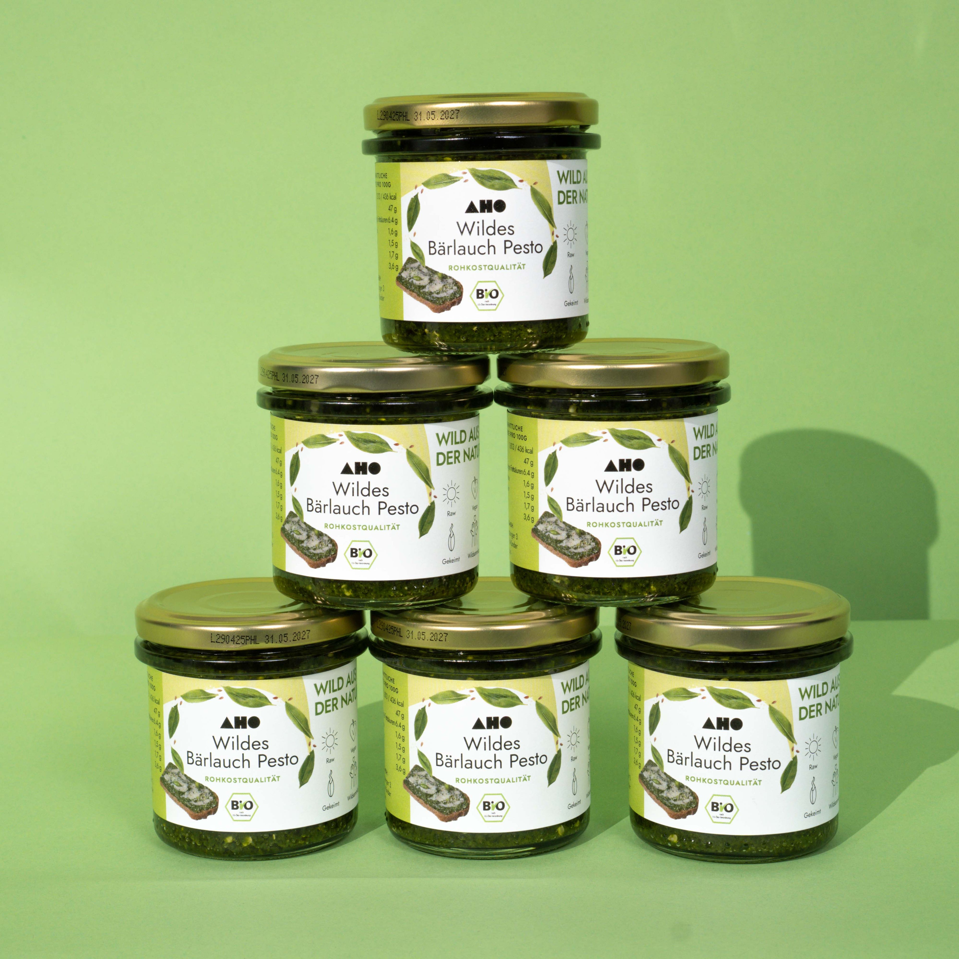 AHO Wildes Bärlauch Pesto Nüsse AHO.BIO GmbH 840g (6 Gläser)