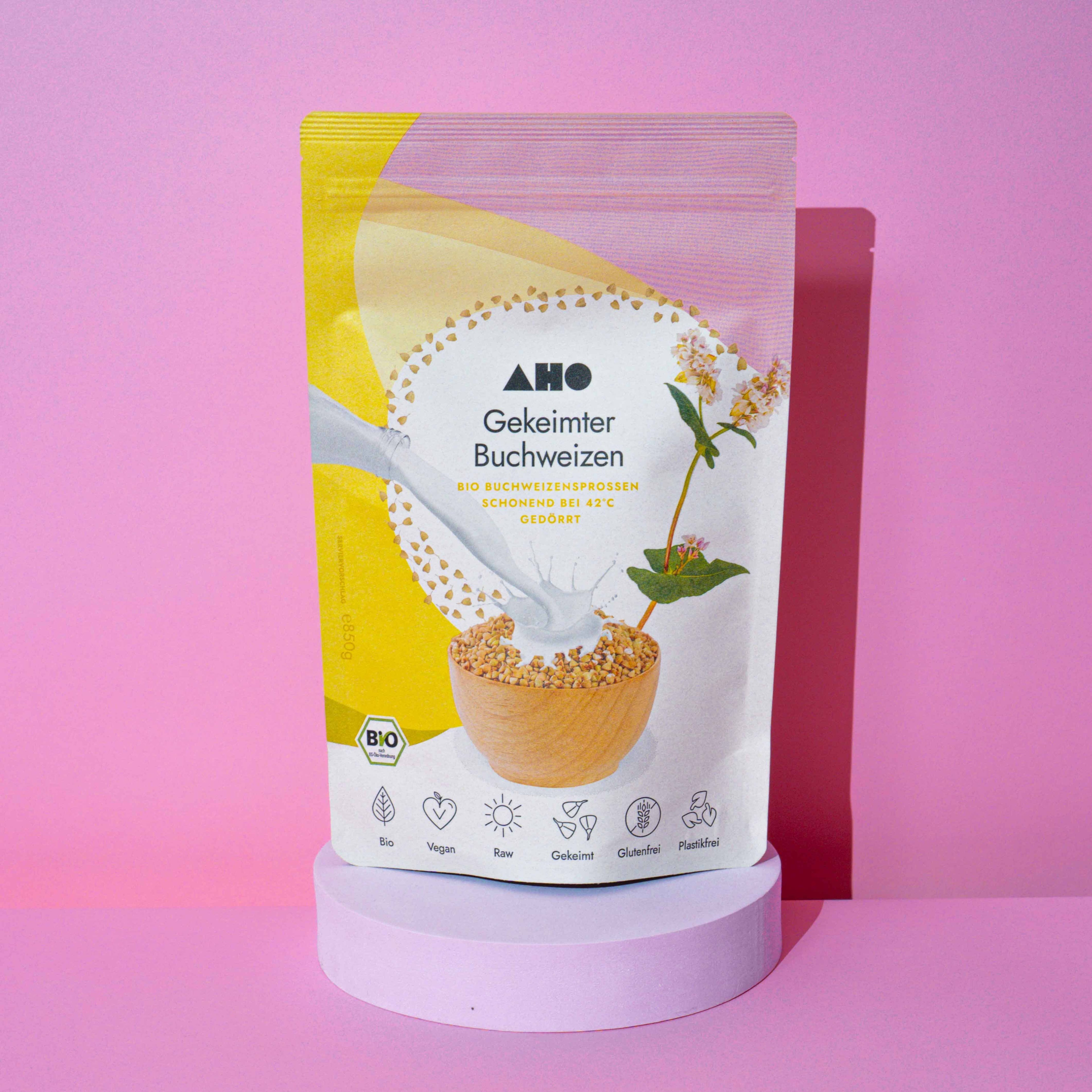 AHO Gekeimter Buchweizen Pseudogetreide AHO.BIO GmbH 850g Tüte