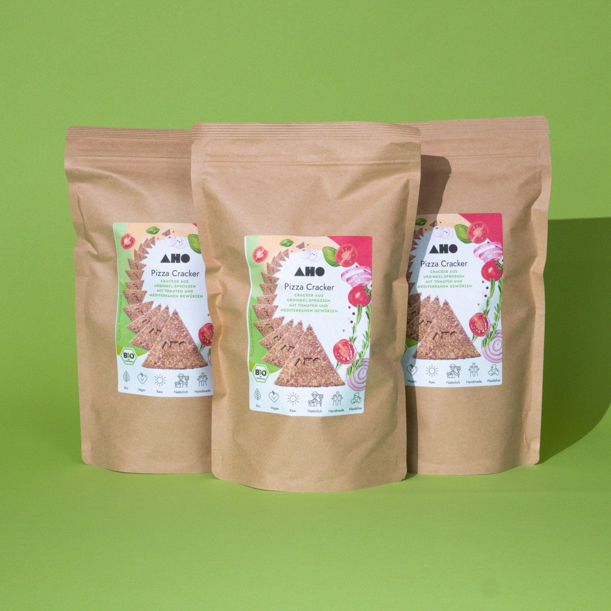 AHO Pizza Cracker 2.0 Raw Vegan Cracker AHO.BIO GmbH 1,2kg (3 Riesentüten)