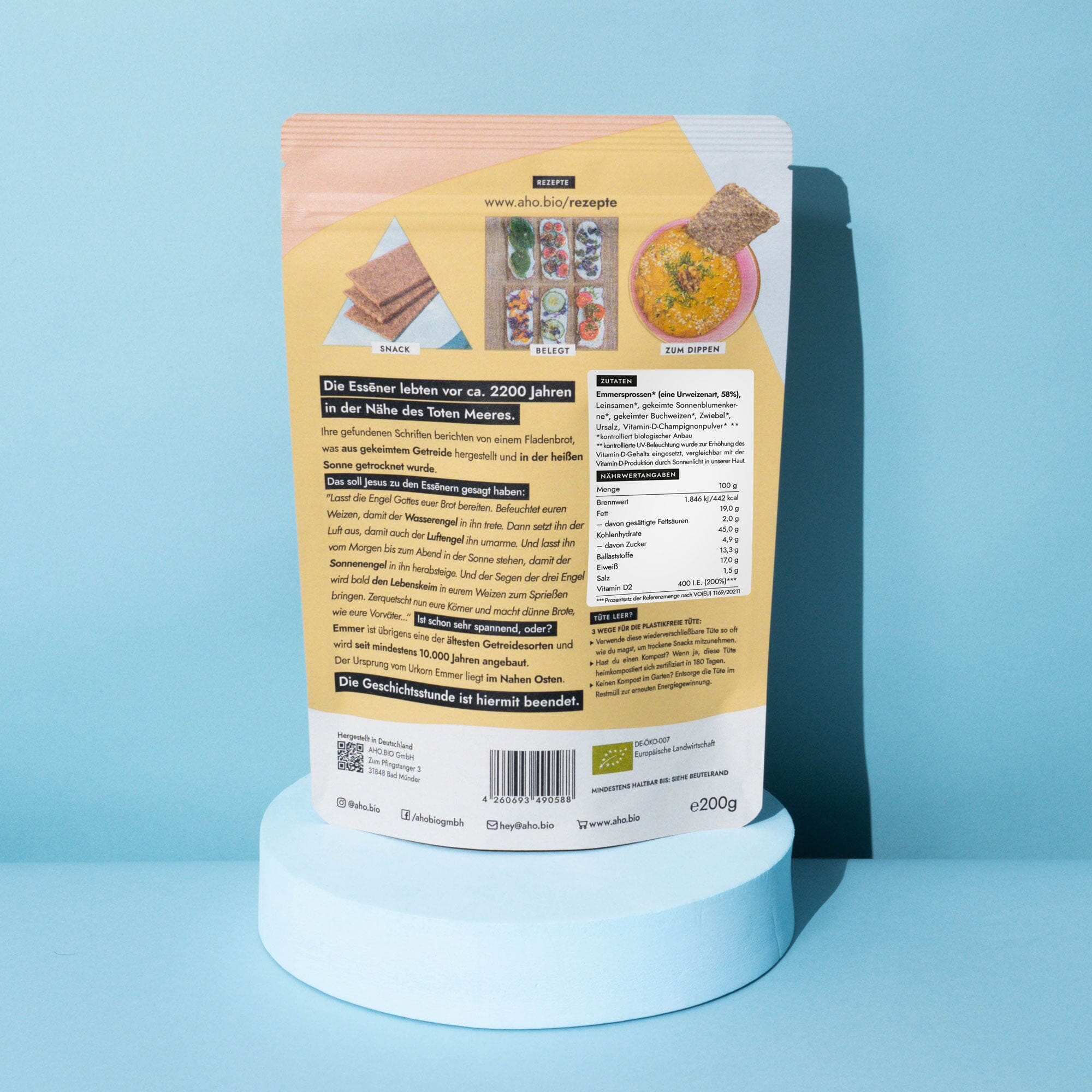AHO Essēner Rohkostbrot Raw Vegan Cracker AHO.BIO GmbH