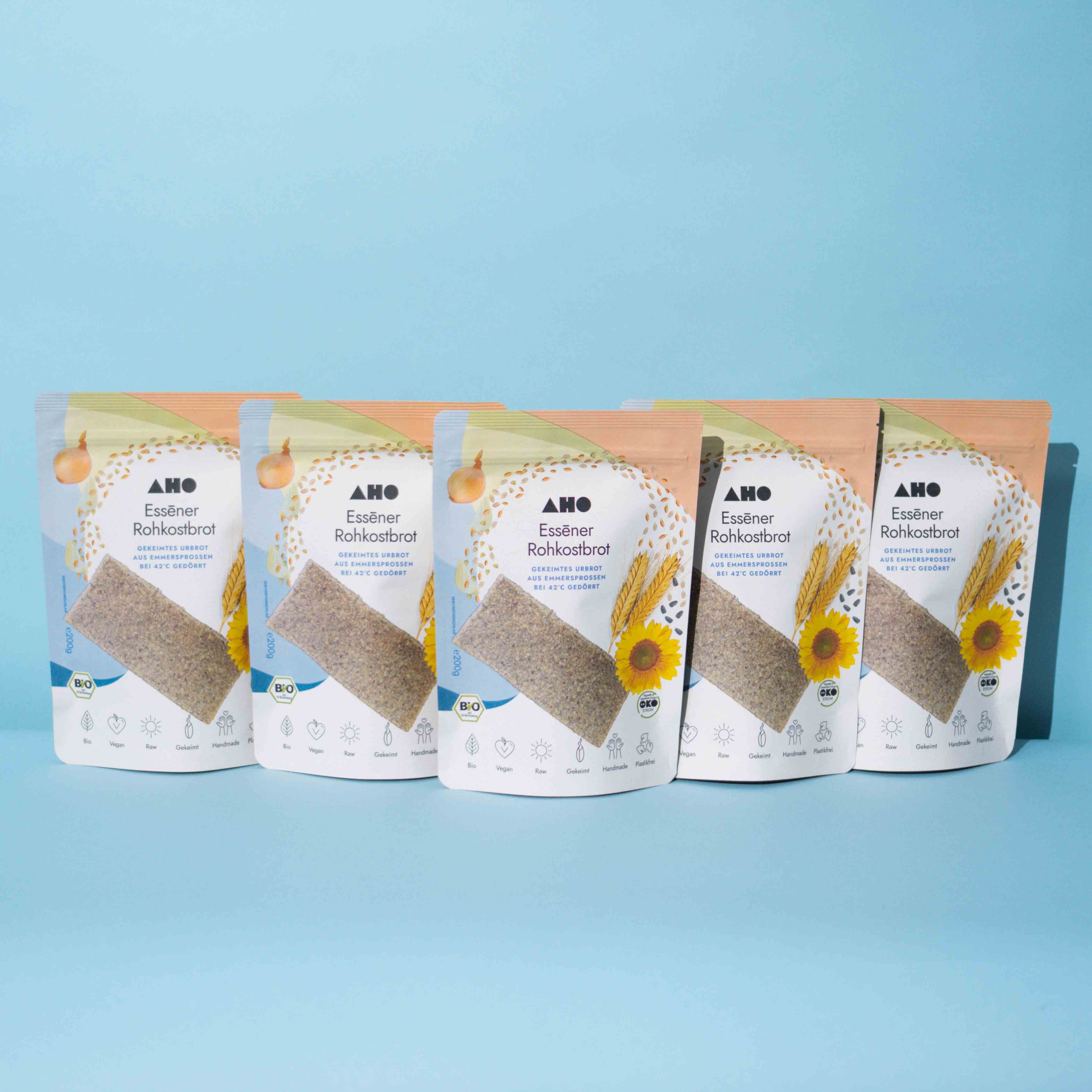 AHO Essēner Rohkostbrot Raw Vegan Cracker AHO.BIO GmbH 1kg (5 Tüten)
