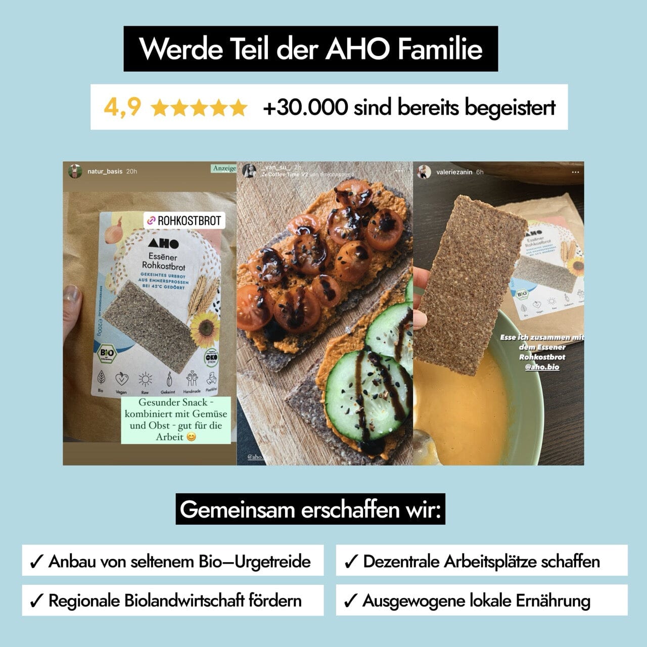 AHO Essēner Rohkostbrot Raw Vegan Cracker AHO.BIO GmbH