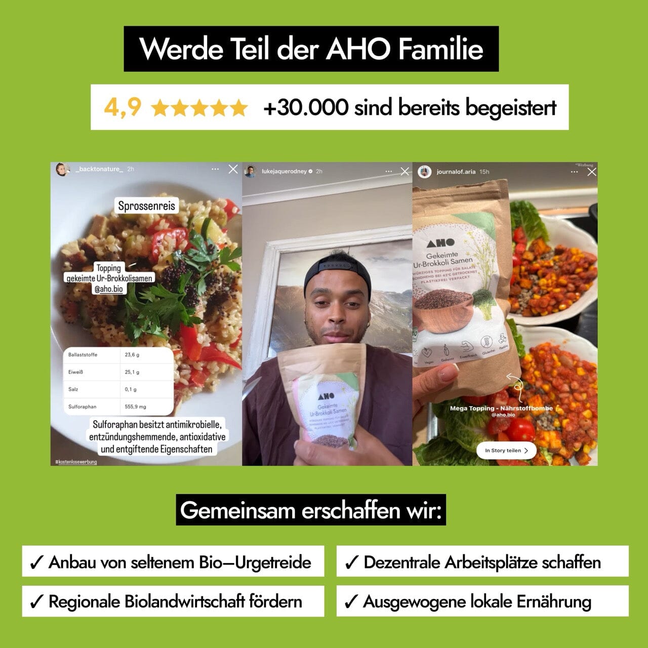 AHO Gekeimte Ur-Brokkoli Samen Ölsaaten AHO.BIO GmbH