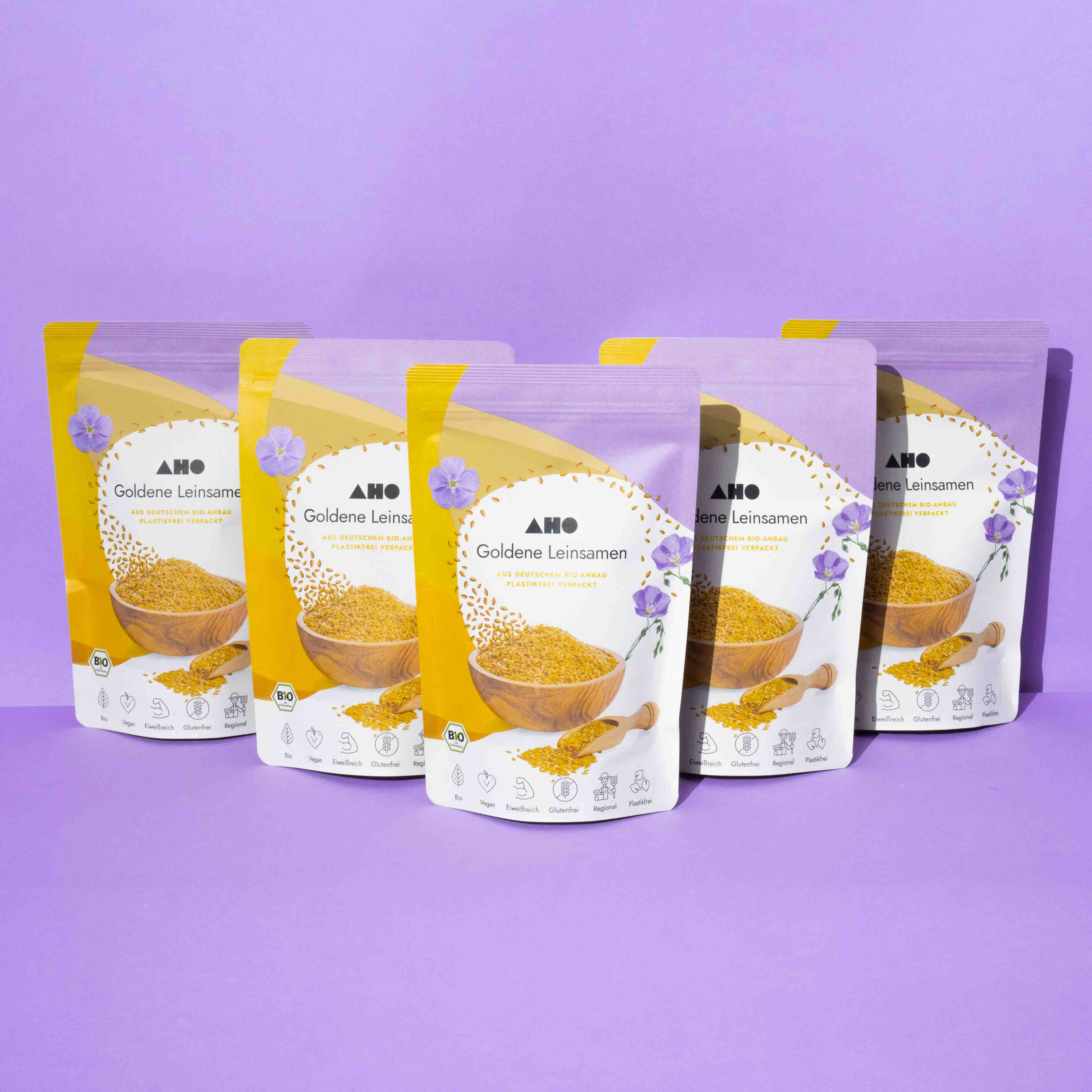 AHO Goldene Leinsamen Ölsaaten AHO.BIO GmbH 4,25kg (5 Tüten)