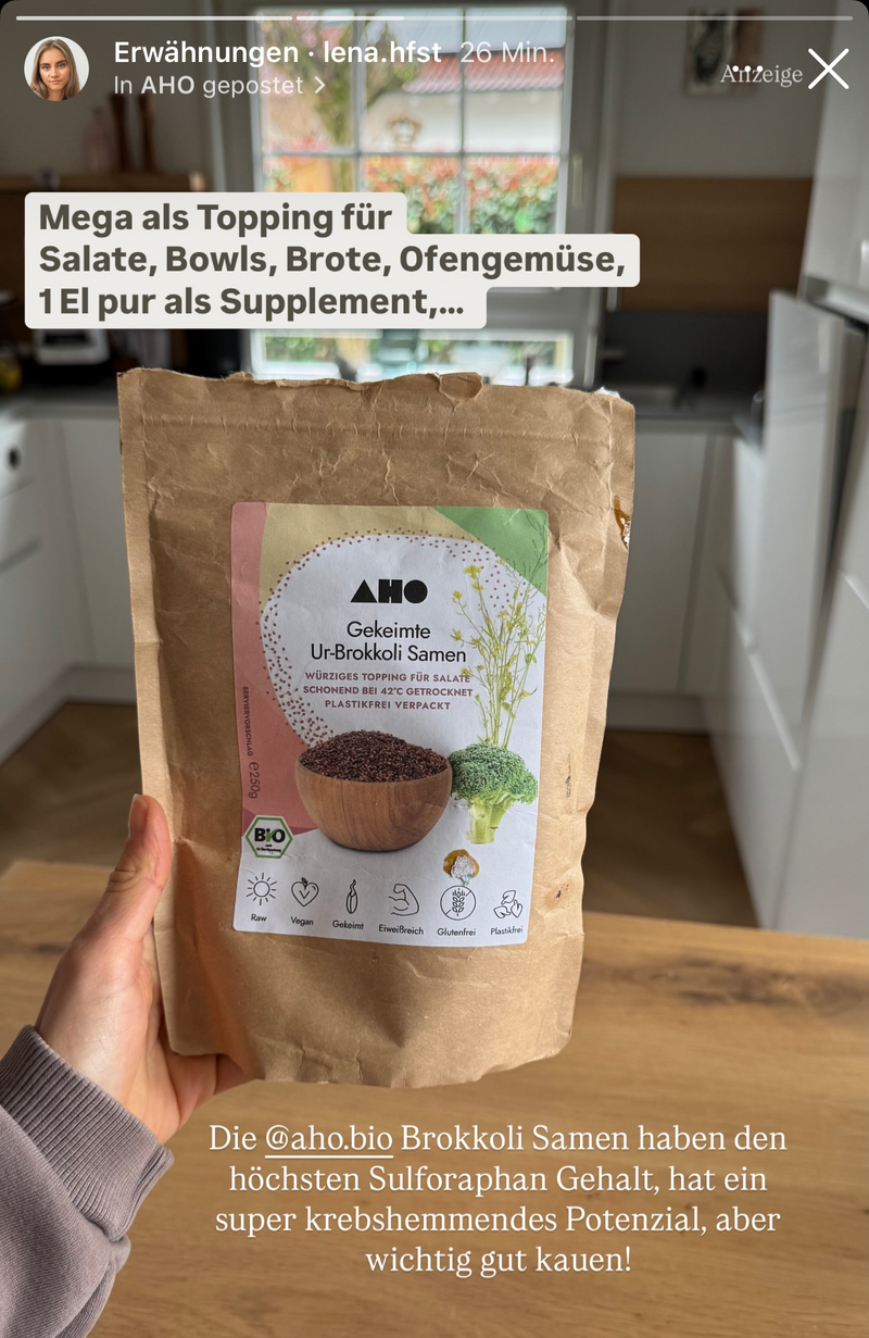 UGC AHO Brokkolisamen Mega als topping