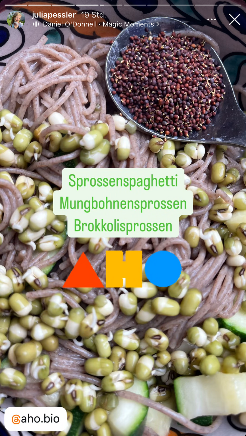 UGC AHO Brokkolisamen mit Spaghtti