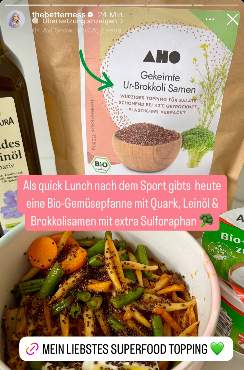 UGC AHO Brokkolisamen nach dem Sport