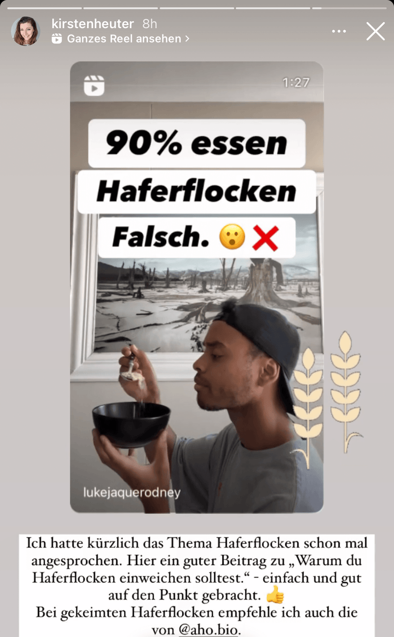 UGC AHO Gekeimte Haferflocken Luke Reel