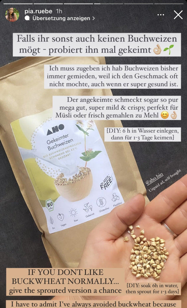 UGC AHO Gekeimter Buchweizen Verpackung inHand