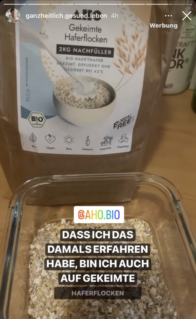 UGC AHO Haferflocken Verpackung Glasbehälter