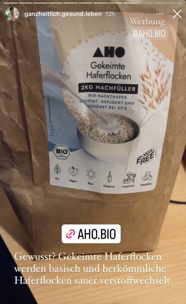 UGC AHO Haferflocken Verpackung 'ganzheitlich.gesund.leben'