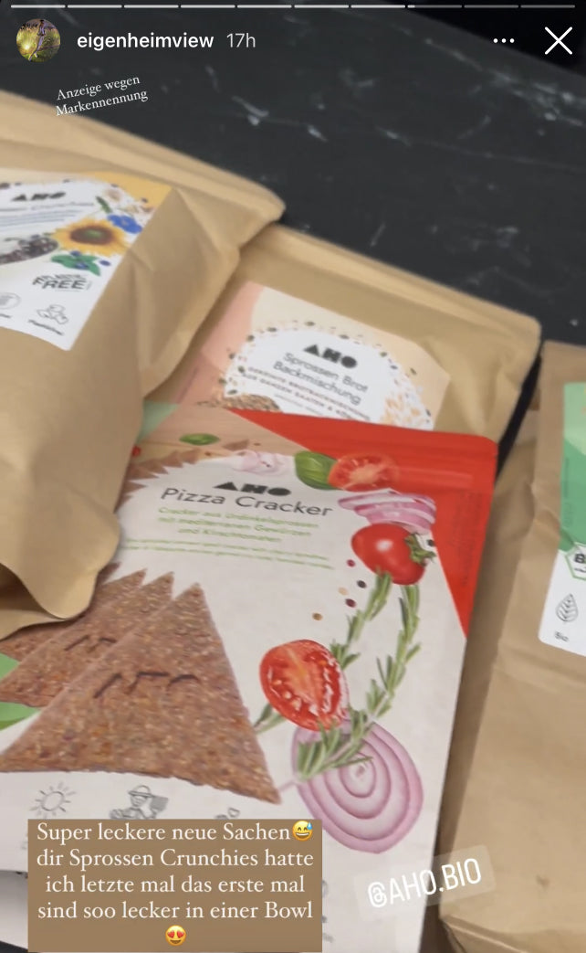 UGC AHO Pizza Cracker Verpackung Crunchies Brotbackmischung