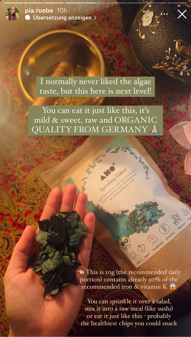 UGC AHO Spirulina Flakes Verpackung Klangschale