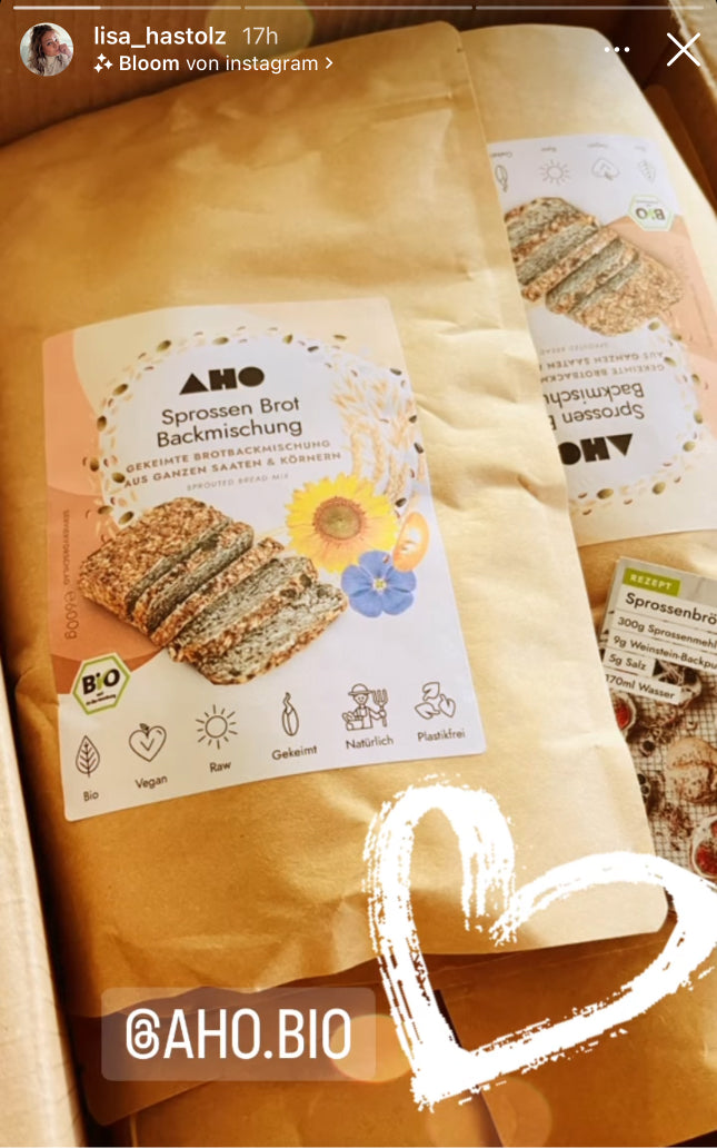 UGC AHO Sprossen Brot Backmischung Verpackung Herz