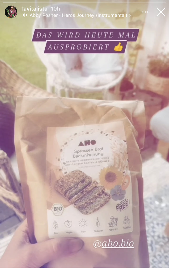 UGC AHO Sprossen Brot Backmischung Verpackung draußen 'wird heute ausprobiert'