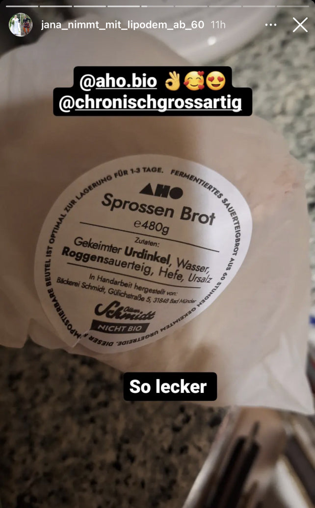 UGC AHO Sprossen Brot Verpackung 'So lecker'