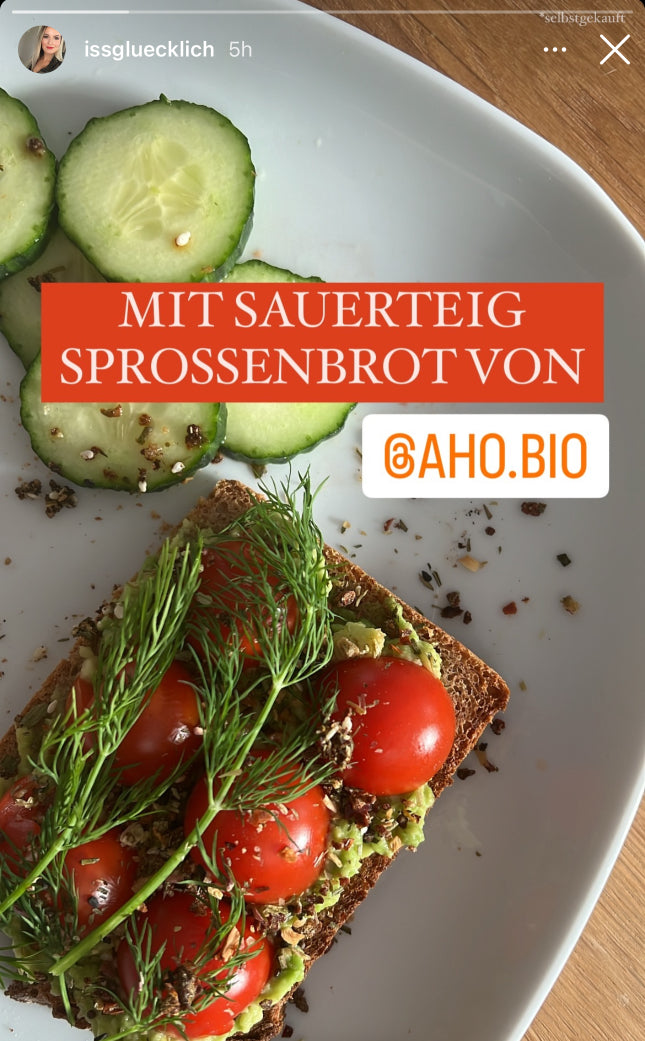 UGC AHO Sprossen Brot belegt Tomaten Gurke