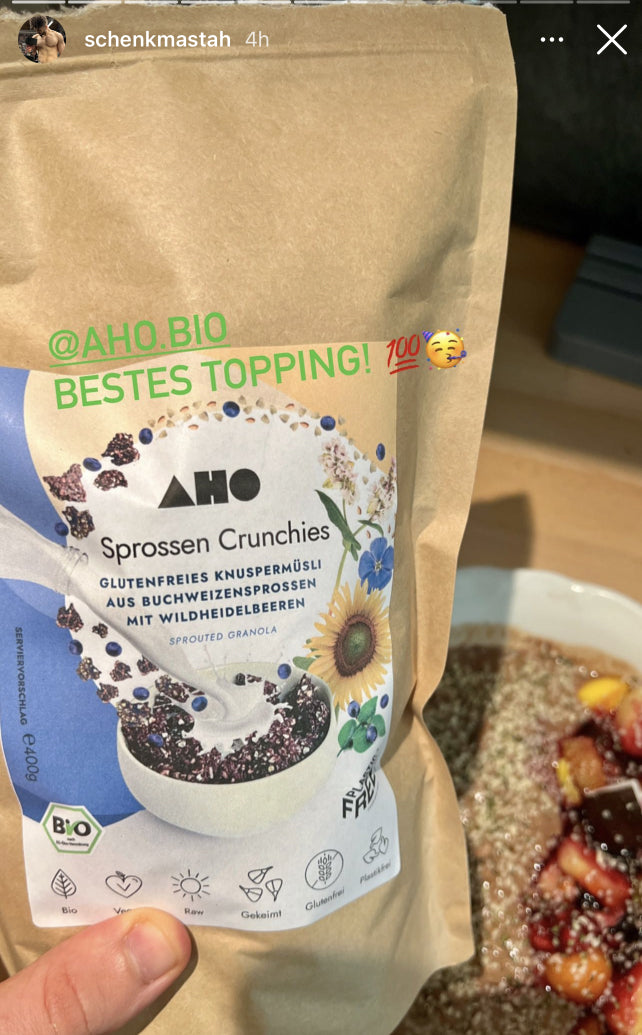 UGC AHO Sprossen Crunchies Verpackung 'Bestes Topping'