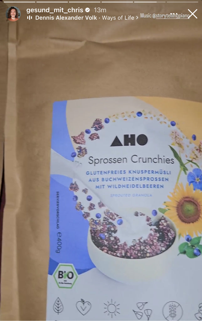 UGC AHO Sprossen Crunchies Verpackung 'gesund_mit_chris'