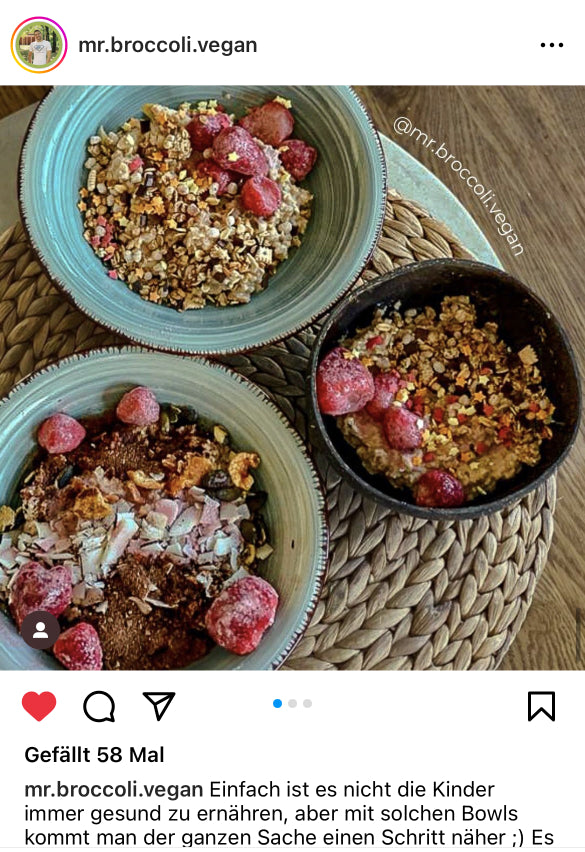 UGC AHO Sprossen Porridge 3 Bowls Holztisch Untersetzer