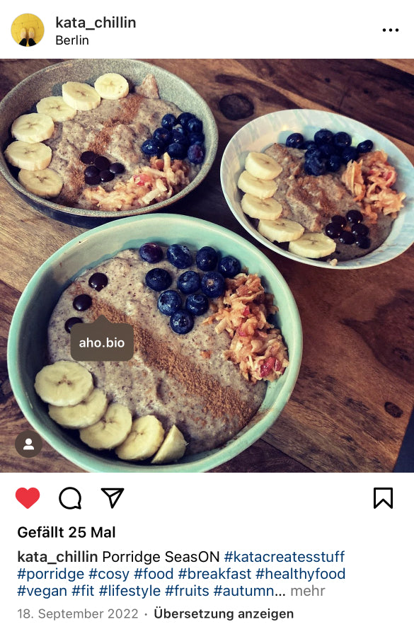 UGC AHO Sprossen Porridge 3 Bowls Obst