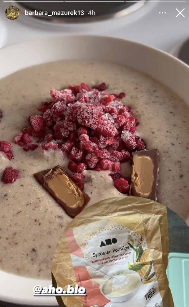 UGC AHO Sprossen Porridge Bowl Gefrorerene Beeren