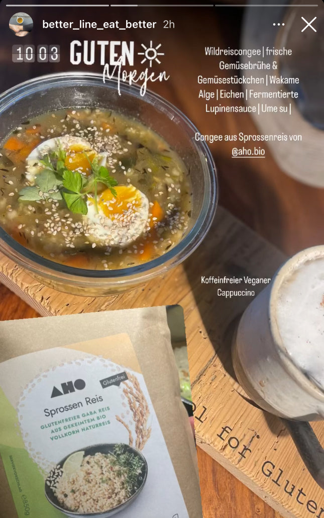 UGC AHO Sprossen Reis Suppe mit Ei