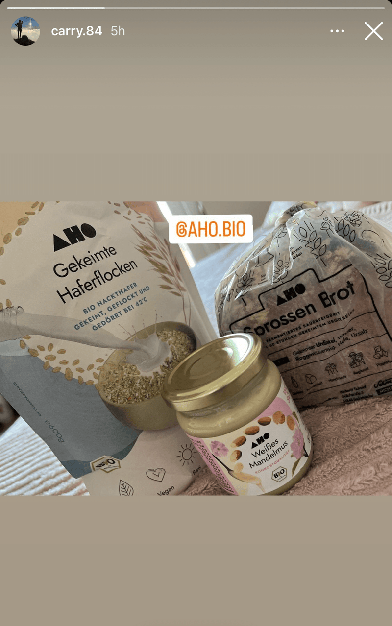 UGC AHO Weißes Mandelmus mit Brot und Haferflocken