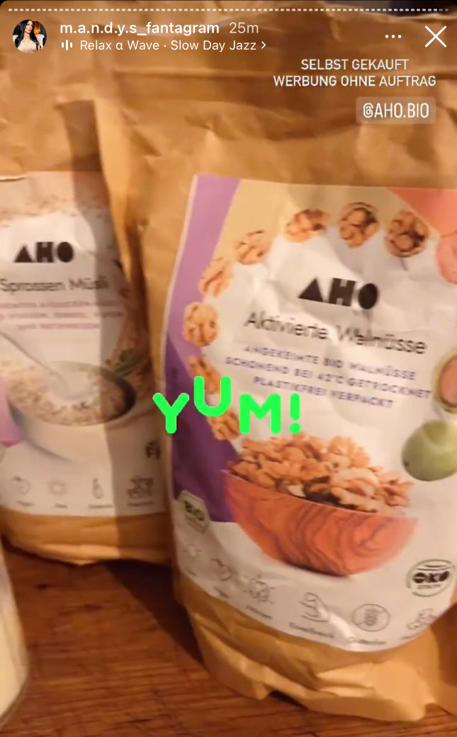 UGC AHO aktivierte Walnüsse Verpackung 'Yum'