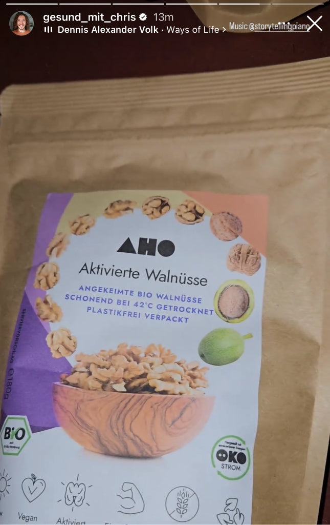 UGC AHO aktivierte Walnüsse Verpackung 'gesund-mit-chris'