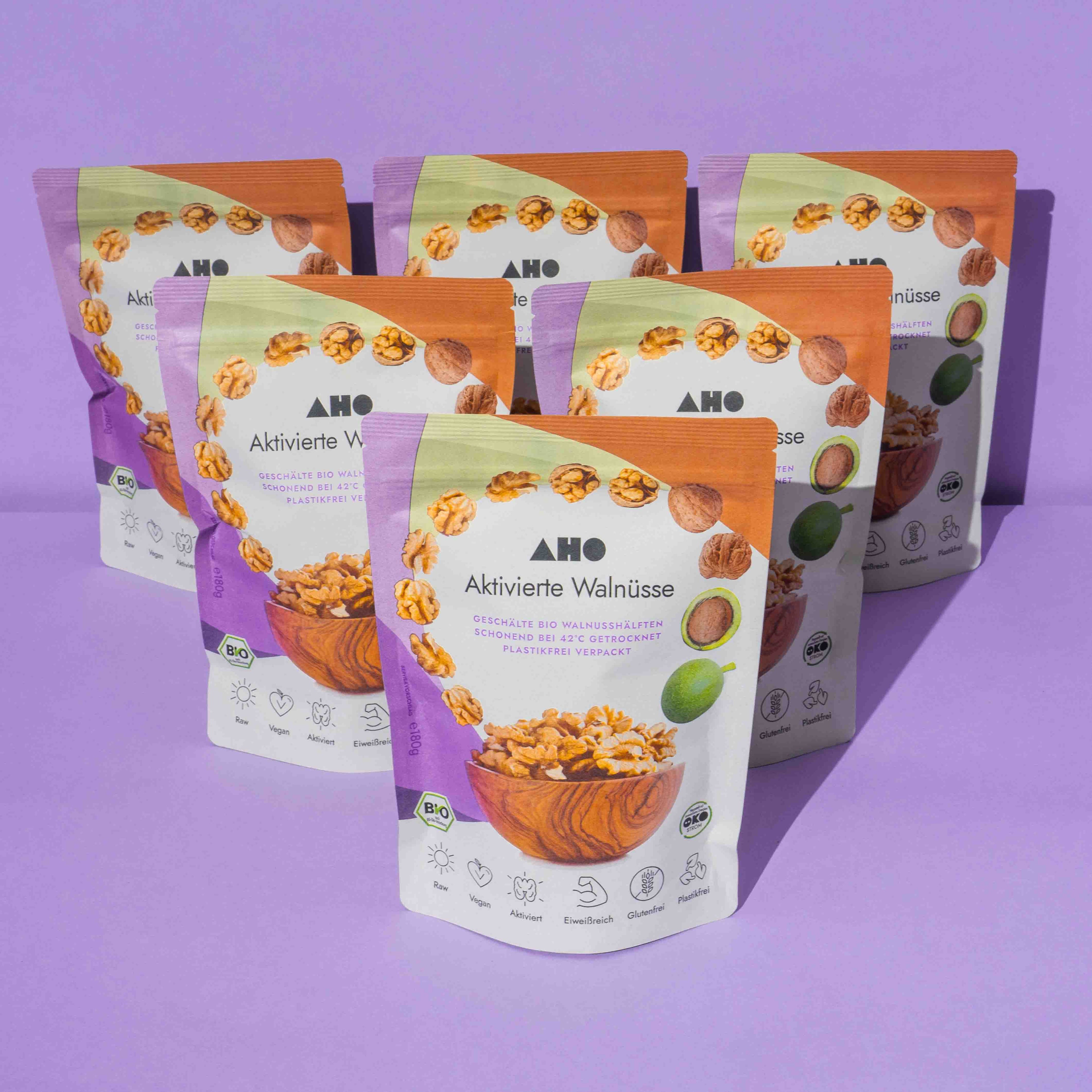 AHO Aktivierte Walnüsse Nüsse AHO.BIO GmbH 1,08kg (6 Tüten)