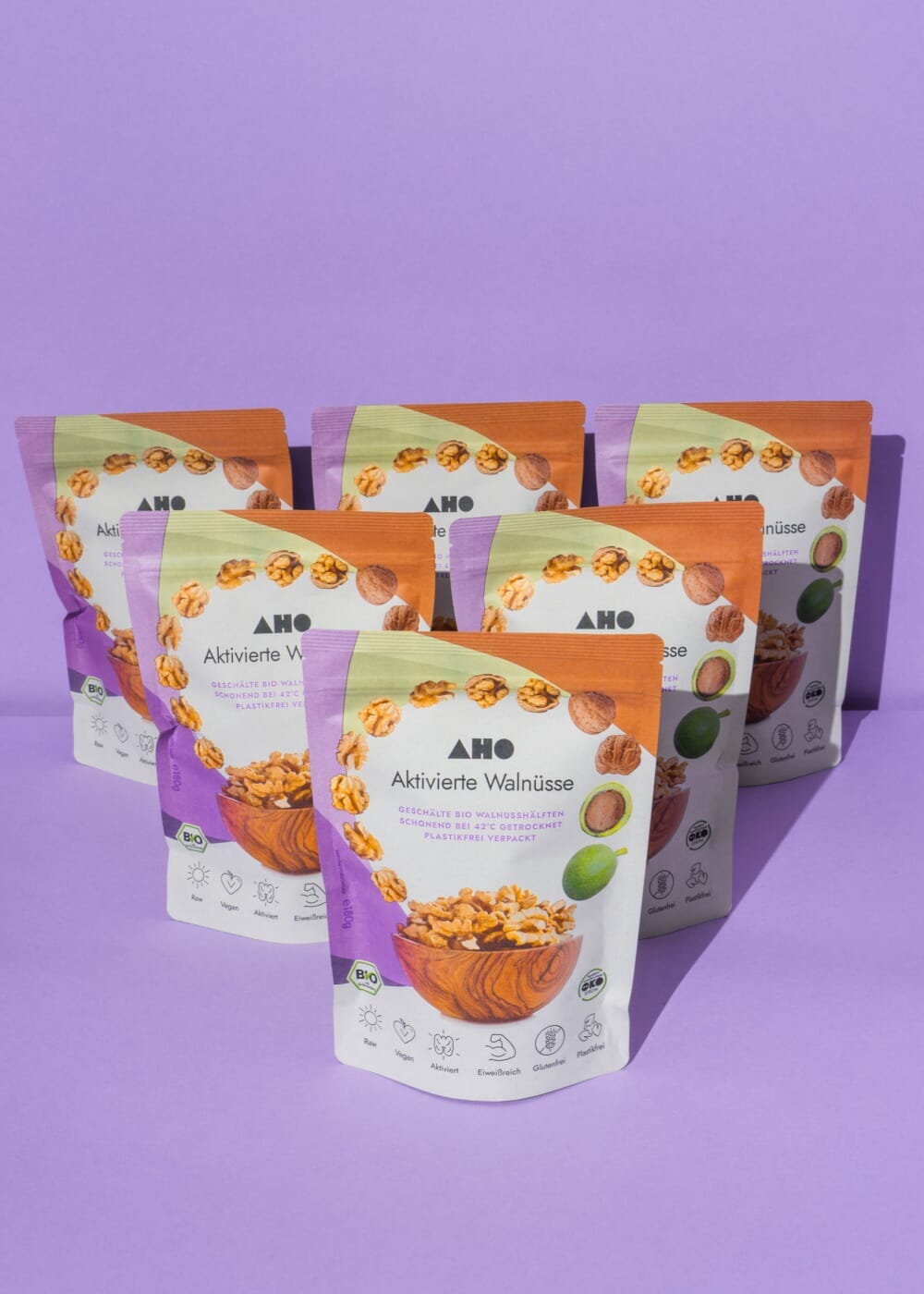 AHO Aktivierte Walnüsse Nüsse AHO.BIO GmbH 1,08kg (6 Tüten)