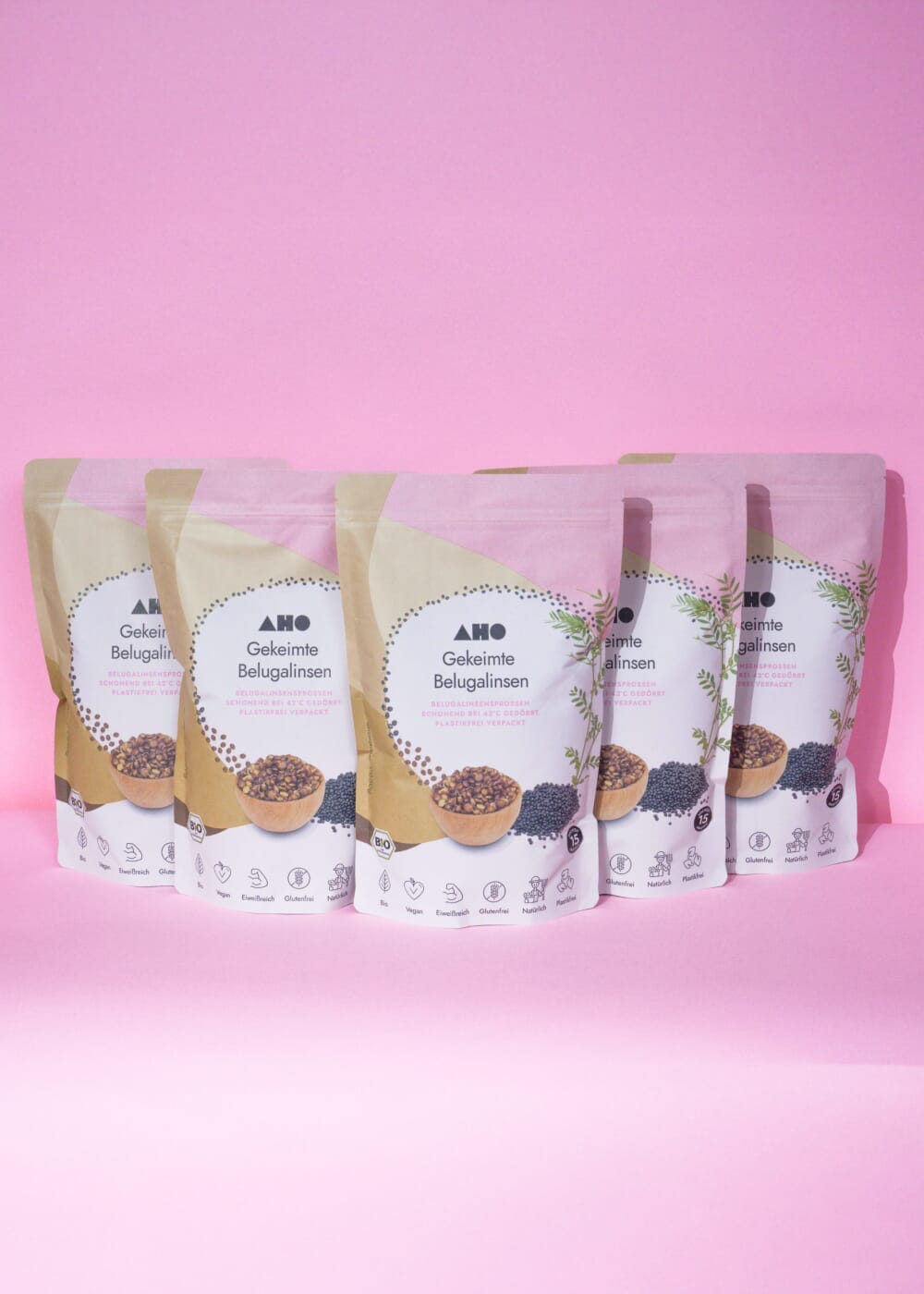 AHO Gekeimte Belugalinsen Ölsaaten AHO.BIO GmbH 3,25kg (5 Tüten)