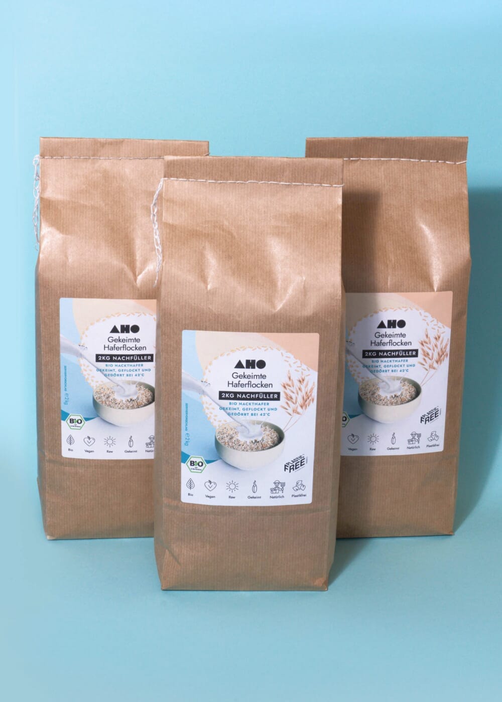 AHO Bio Gekeimte Haferflocken Getreide AHO.BIO GmbH 6kg Vorrat