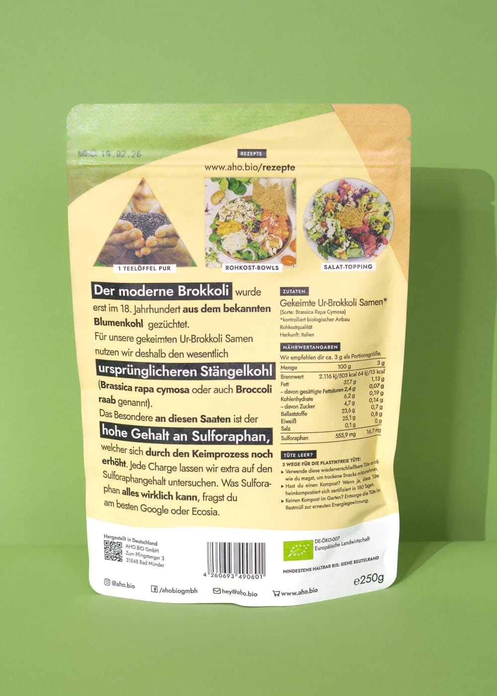 AHO Gekeimte Ur-Brokkoli Samen Ölsaaten AHO.BIO GmbH