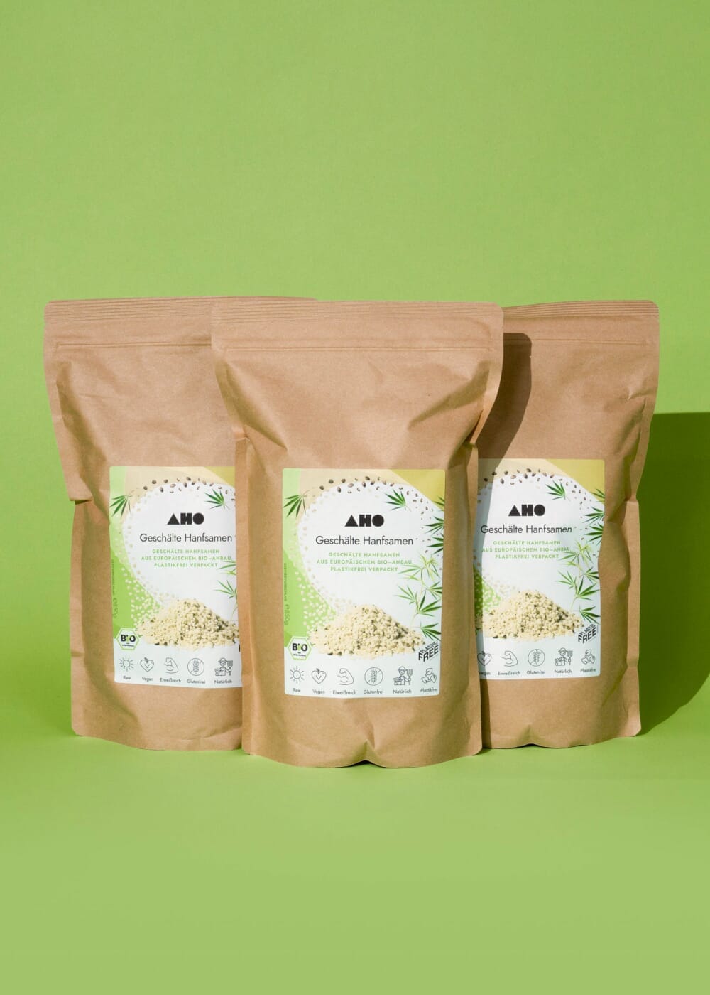 AHO Geschälte Hanfsamen Ölsaaten AHO.BIO GmbH 2,5kg (3 Tüten)