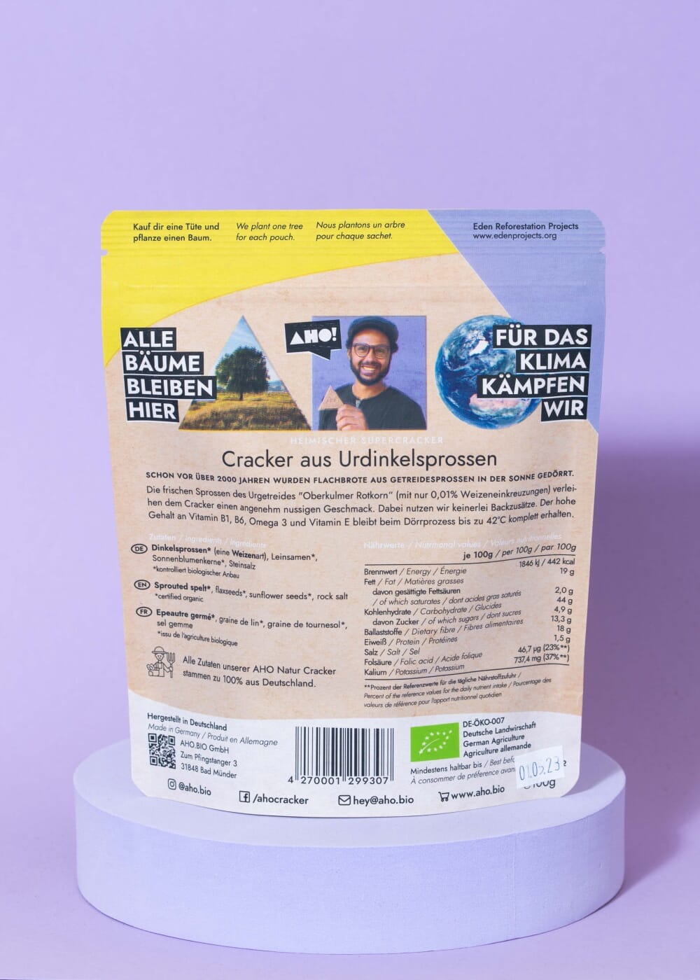 AHO Natur Cracker 2.0 Raw Vegan Cracker AHO.BIO GmbH